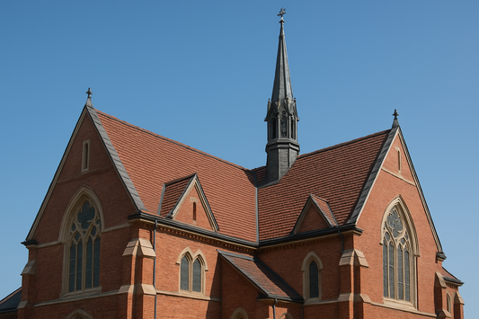 create a large church roofing image