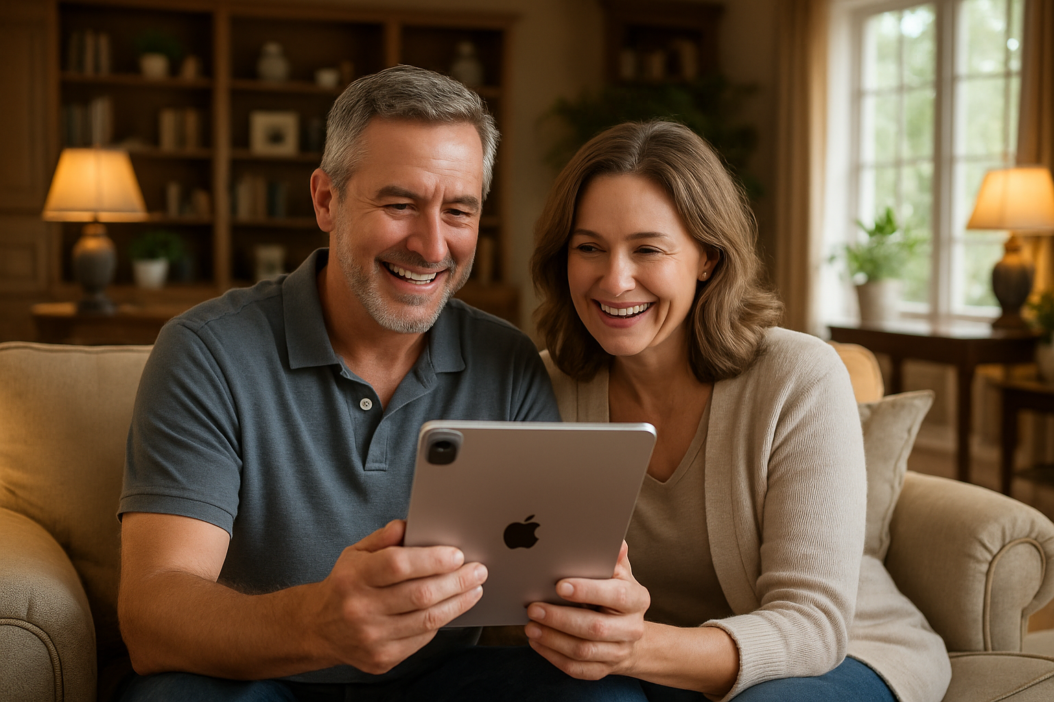 I like this image but the tablet is facing the wrong direction. show the back of the latest IPAD tablet and leave everything else the same